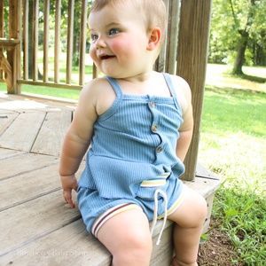 Stretchy Ribbed Peplum Tank And Short Set